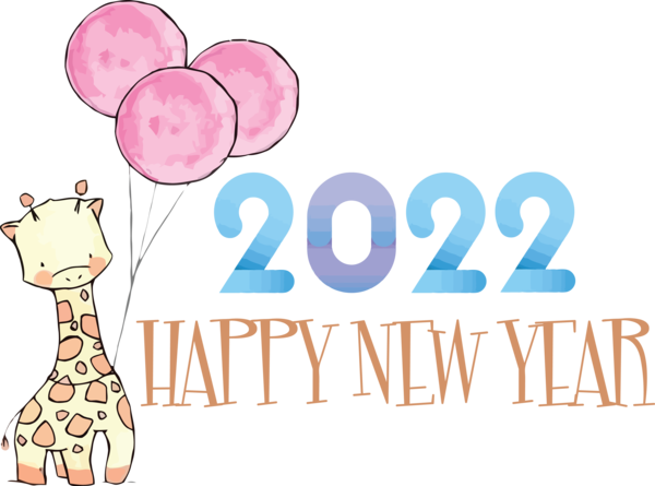 Transparent New Year Logo Cartoon Design for Happy New Year 2022 for New Year