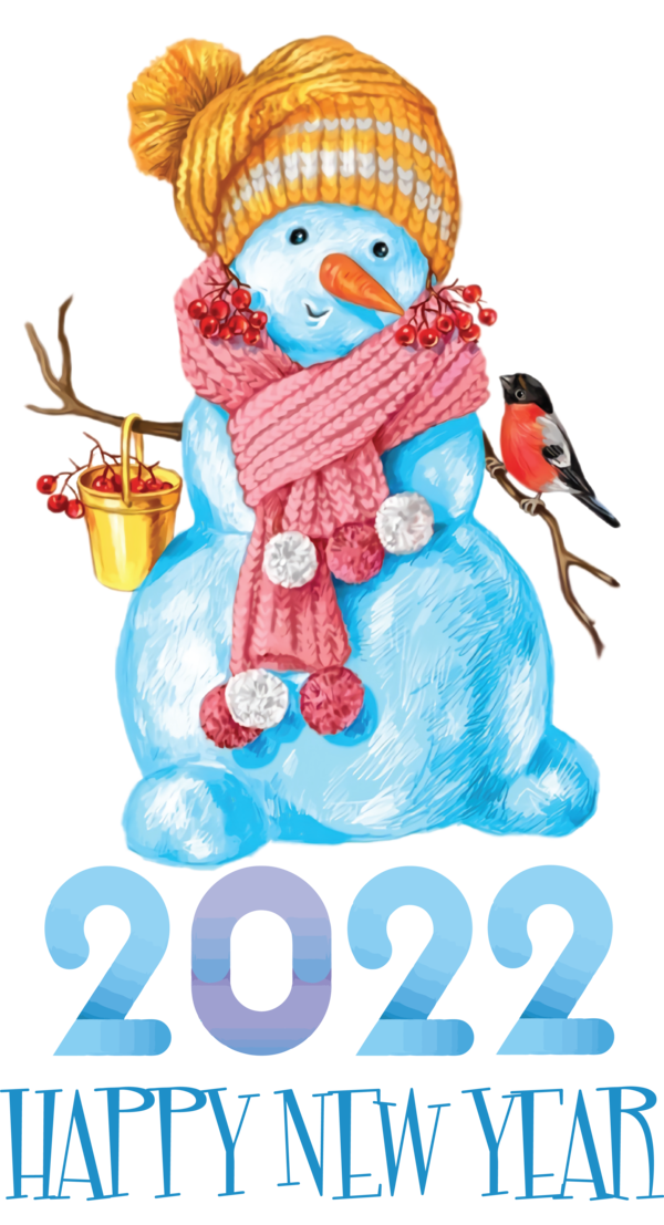 Transparent New Year Snowman Character Meter for Happy New Year 2022 for New Year