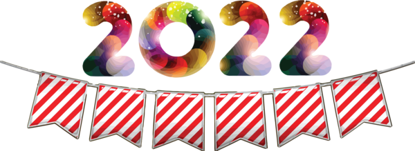 Transparent New Year Meter Font Fashion for Happy New Year 2022 for New Year