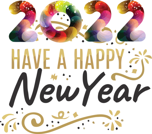 Transparent New Year Logo Line Design for Happy New Year 2022 for New Year