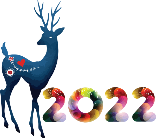 Transparent New Year Reindeer New Year Christmas and holiday season for Happy New Year 2022 for New Year