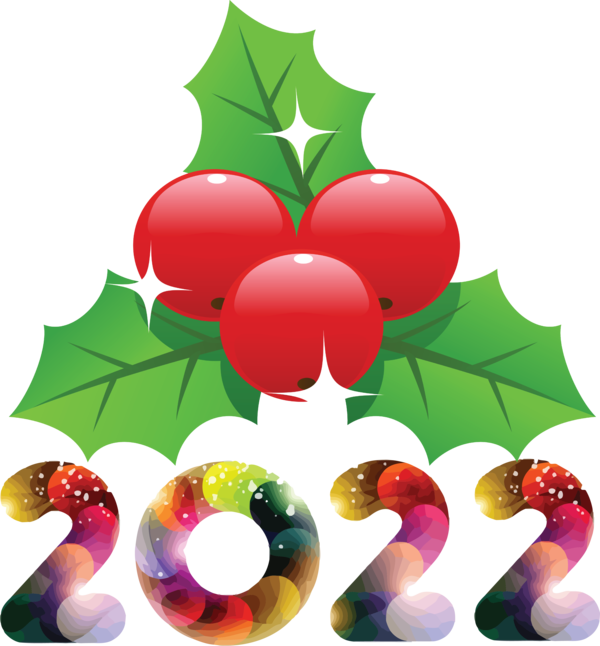Transparent New Year Christmas Ornament M Cartoon Natural food for Happy New Year 2022 for New Year