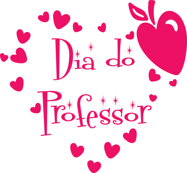 Transparent World Teachers Day Design Valentine's Day Heart for Dia do Professor for World Teachers Day