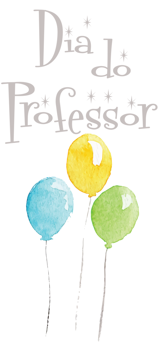 Transparent World Teachers Day Yellow Balloon Font for Dia do Professor for World Teachers Day