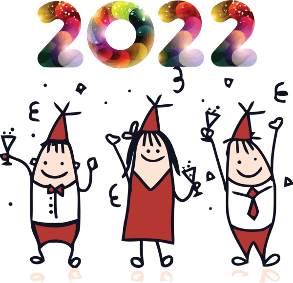 Transparent New Year Cartoon Line art Royalty-free for Happy New Year 2022 for New Year