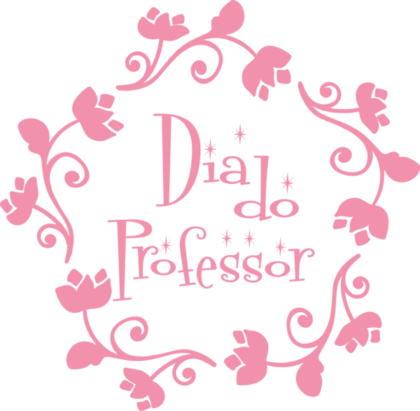 Transparent World Teachers Day Design Sticker Floral design for Dia do Professor for World Teachers Day