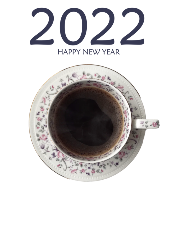 Transparent New Year Tableware Font Design for Happy New Year 2022 for New Year