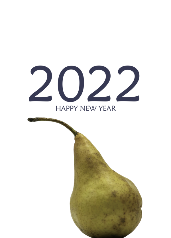 Transparent New Year Plant Pear Produce for Happy New Year 2022 for New Year
