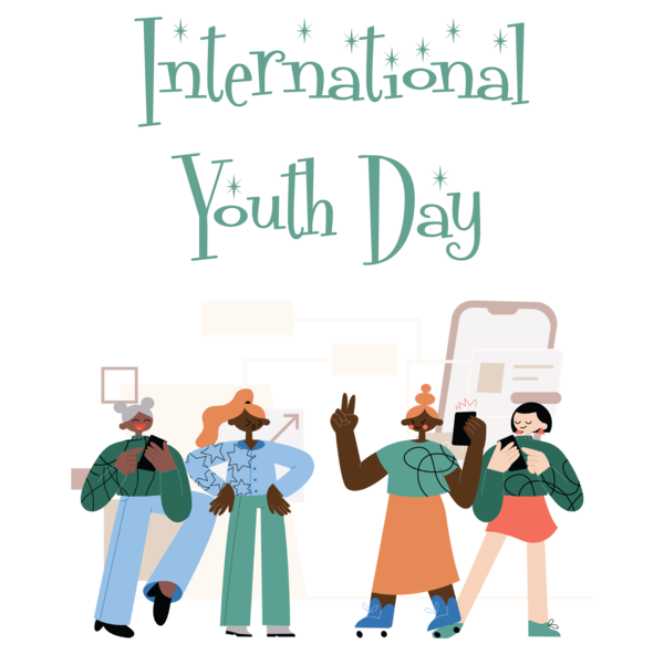 Transparent International Youth Day Public Relations Cartoon Clothing for Youth Day for International Youth Day