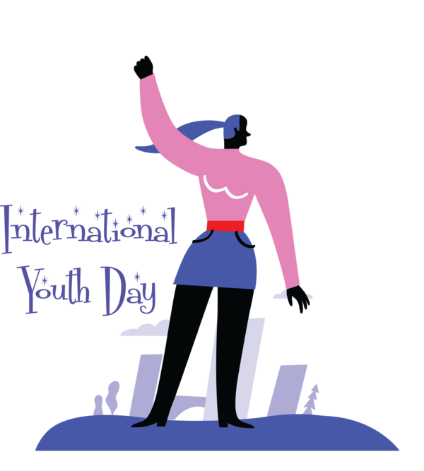 Transparent International Youth Day Logo Cartoon Sports equipment for Youth Day for International Youth Day