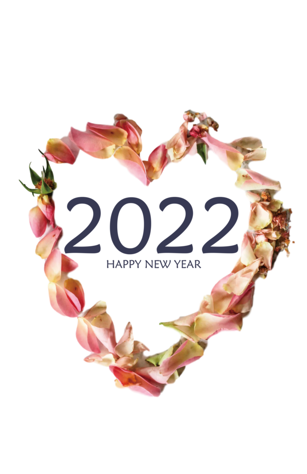 Transparent New Year Heart Font M-095 for Happy New Year 2022 for New Year