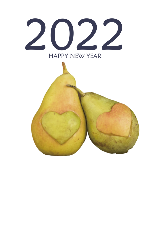 Transparent New Year Natural food Superfood Pear for Happy New Year 2022 for New Year