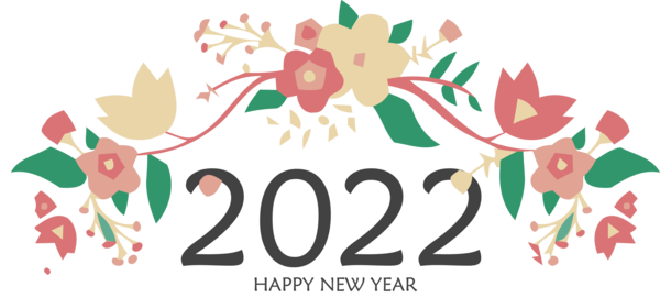Transparent New Year Floral design Leaf Design for Happy New Year 2022 for New Year