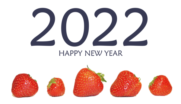 Transparent New Year Natural food Strawberry Superfood for Happy New Year 2022 for New Year
