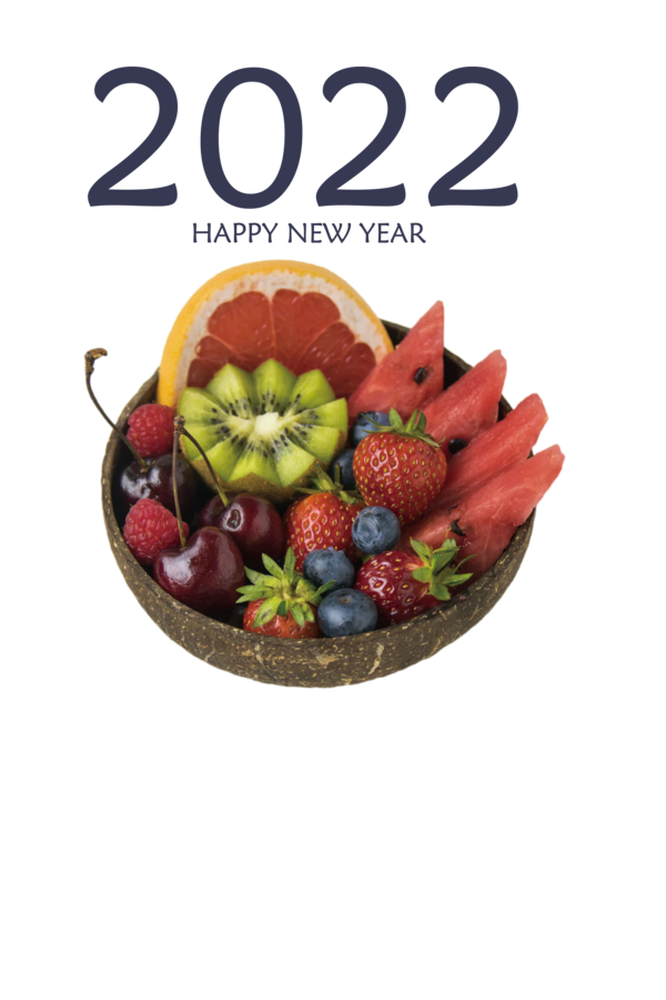 Transparent New Year Juice Fruit Fruit salad for Happy New Year 2022 for New Year