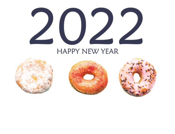 Transparent New Year Bagel Doughnut Finger food for Happy New Year 2022 for New Year