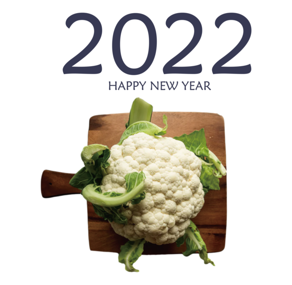 Transparent New Year Cauliflower Vegetable Onion for Happy New Year 2022 for New Year
