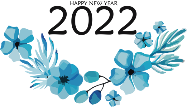 Transparent New Year Floral design Leaf Design for Happy New Year 2022 for New Year