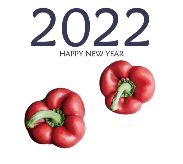 Transparent New Year Tomato Natural food Pimiento for Happy New Year 2022 for New Year