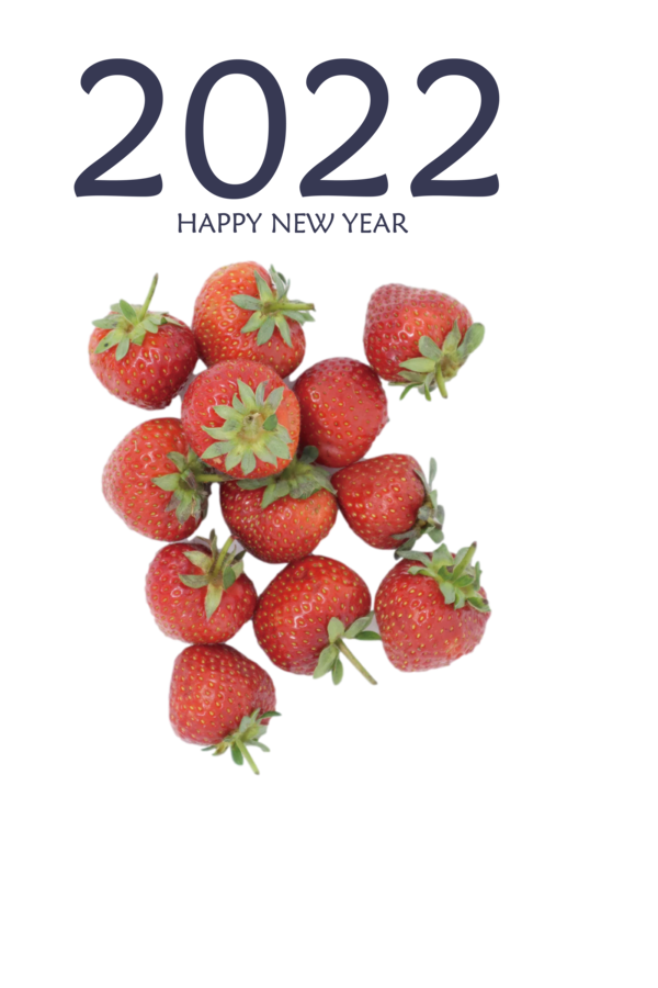 Transparent New Year Natural food Strawberry Superfood for Happy New Year 2022 for New Year