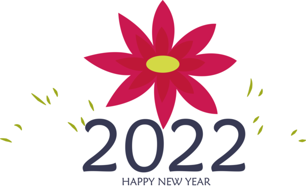 Transparent New Year Floral design Logo Petal for Happy New Year 2022 for New Year