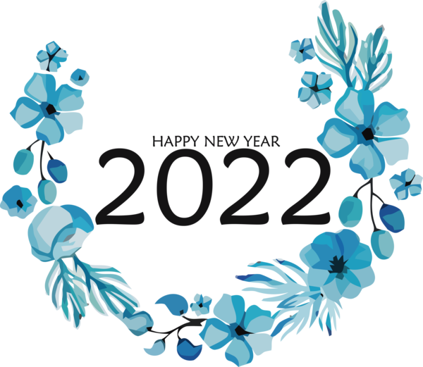 Transparent New Year Floral design Design Meter for Happy New Year 2022 for New Year