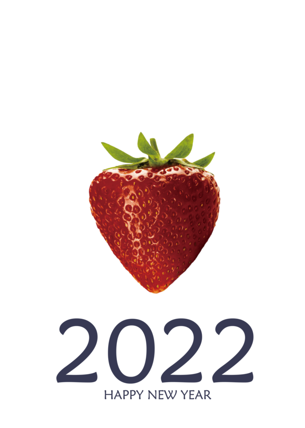 Transparent New Year Strawberry Natural food Logo for Happy New Year 2022 for New Year