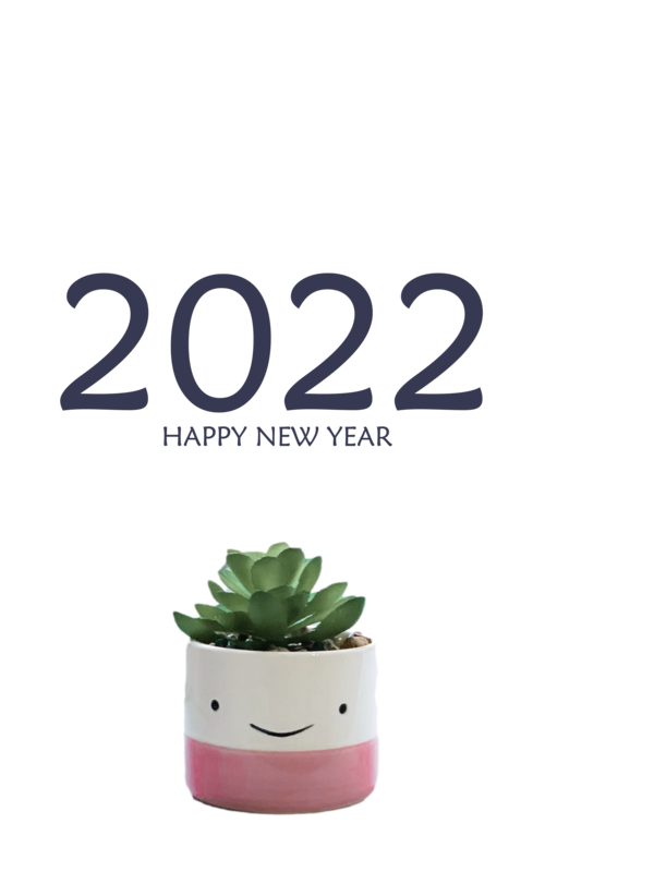 Transparent New Year Plant Font Flowerpot for Happy New Year 2022 for New Year