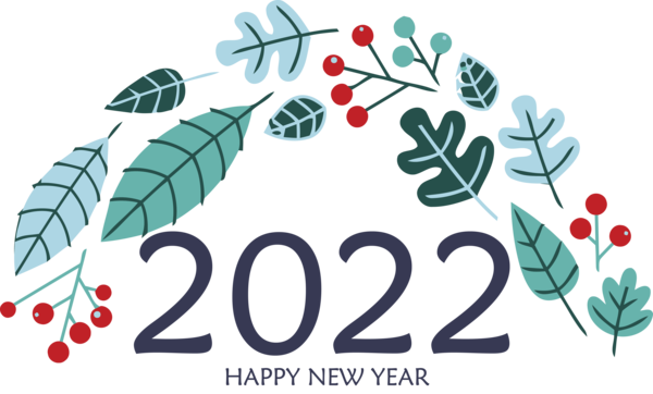 Transparent New Year Leaf Logo Flower for Happy New Year 2022 for New Year
