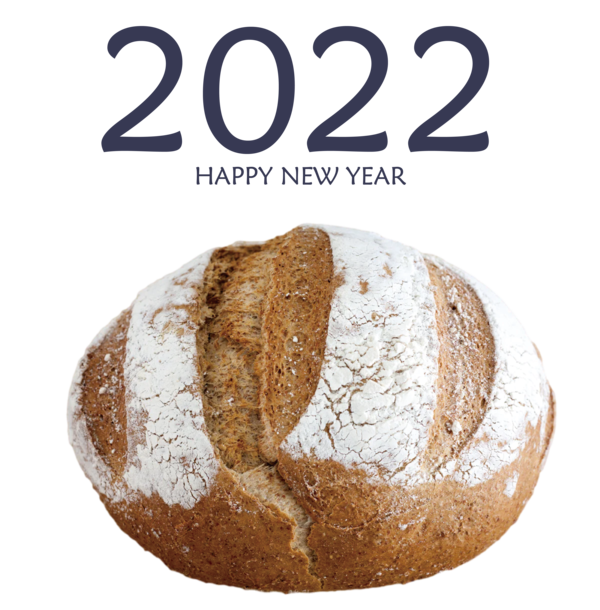 Transparent New Year Rye Bread Focaccia Bread for Happy New Year 2022 for New Year