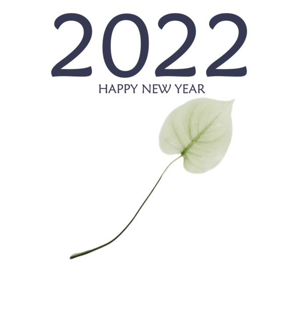 Transparent New Year Leaf Green Font for Happy New Year 2022 for New Year