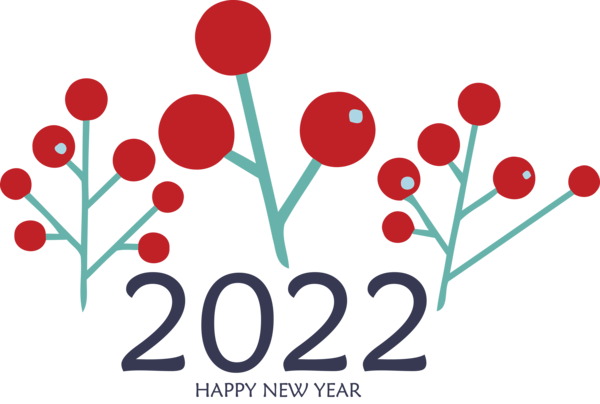 Transparent New Year Flower Logo Petal for Happy New Year 2022 for New Year