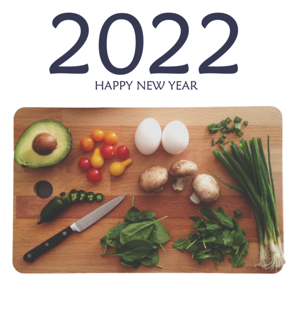 Transparent New Year Vegetable Natural food Superfood for Happy New Year 2022 for New Year