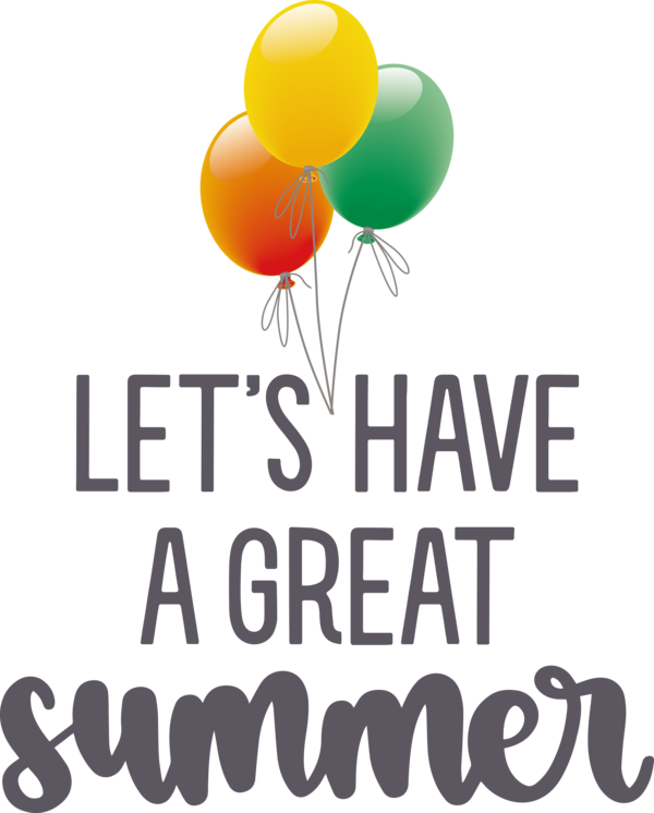 Transparent Summer Day Logo Balloon Line for Best Summer for Summer Day
