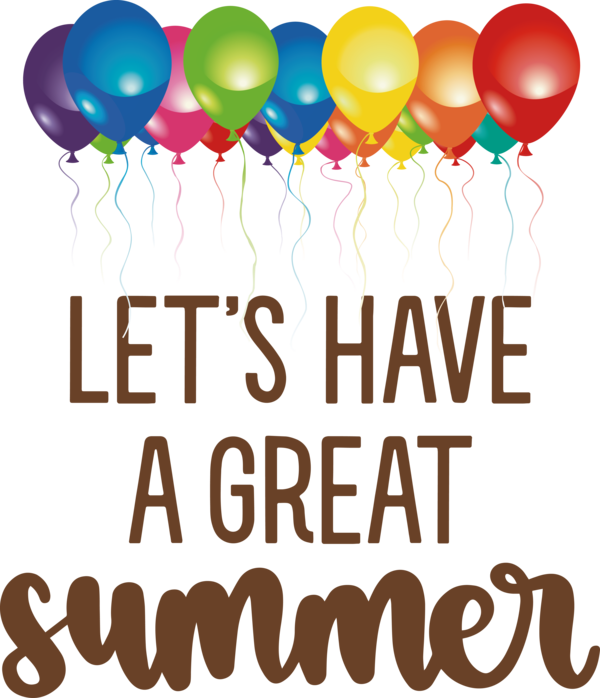Transparent Summer Day Balloon Line Design for Best Summer for Summer Day