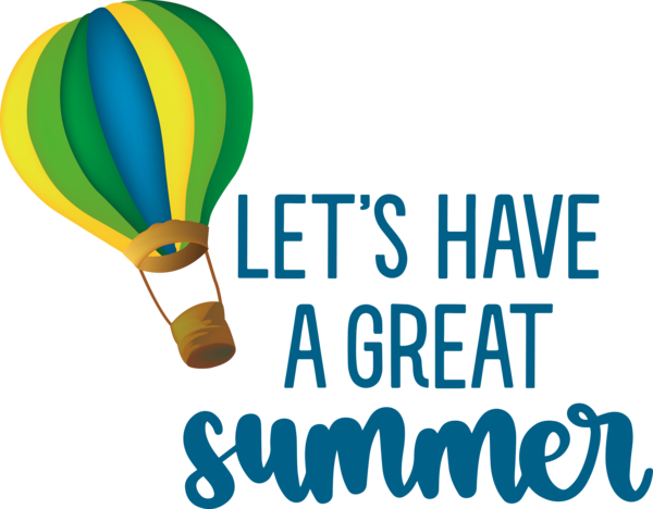 Transparent Summer Day Logo Hot-air balloon Design for Best Summer for Summer Day