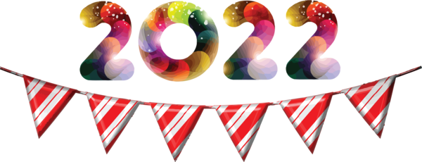 Transparent New Year Meter Font Fashion for Happy New Year 2022 for New Year