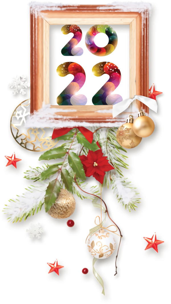 Transparent New Year Bauble Christmas Day Floral design for Happy New Year 2022 for New Year