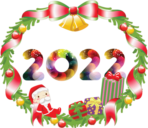 Transparent New Year Christmas Day Festive Wreath Holiday Ornament for Happy New Year 2022 for New Year