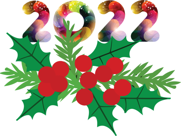Transparent New Year Floral design Leaf Tree for Happy New Year 2022 for New Year