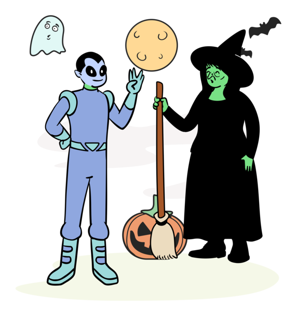 Transparent Halloween Cartoon Character Text for Happy Halloween for Halloween