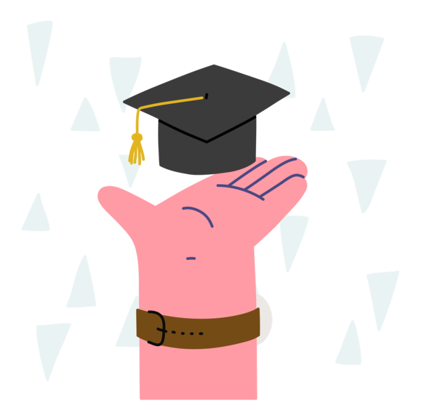 Transparent Back to School Design Cartoon Hat for Graduation for Back To School