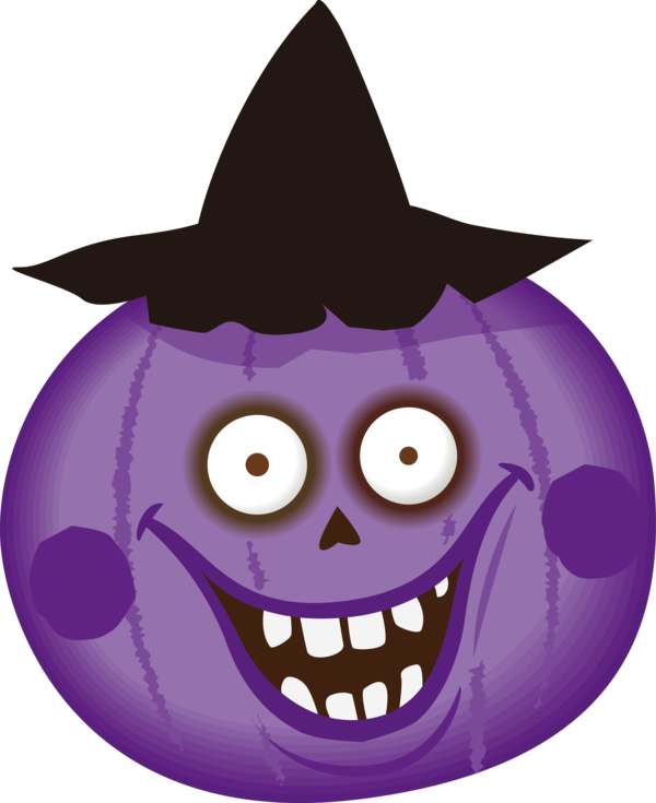 Transparent Halloween Cartoon Smile Jack-o'-lantern for Jack O Lantern for Halloween