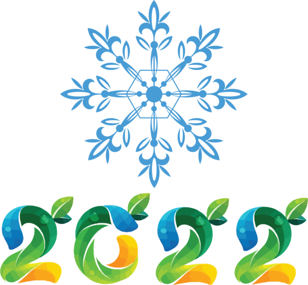 Transparent New Year Snowflake Drawing Design for Happy New Year 2022 for New Year