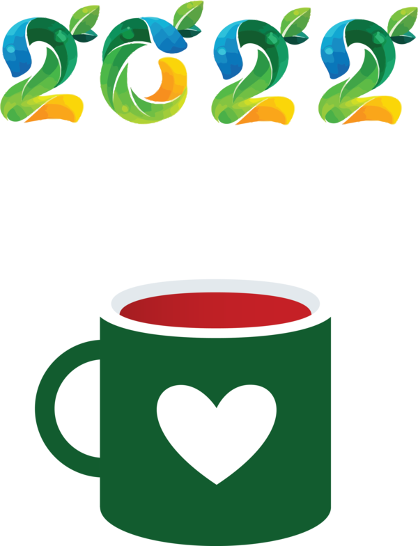 Transparent New Year Coffee cup Logo Coffee for Happy New Year 2022 for New Year