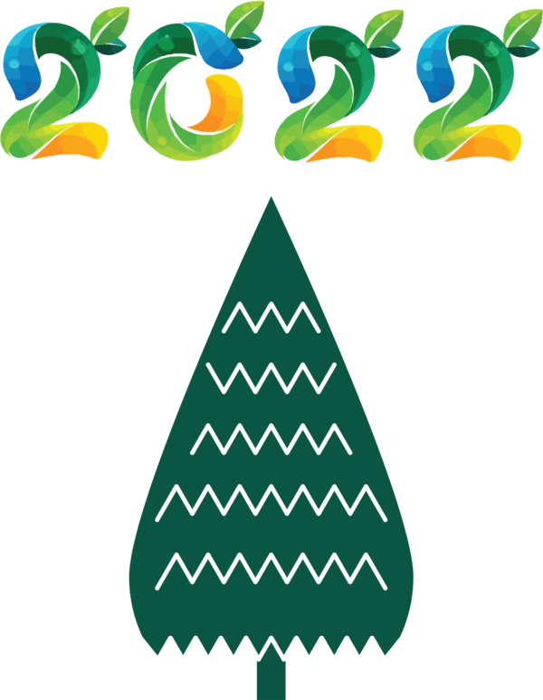 Transparent New Year Christmas Tree Logo Tree for Happy New Year 2022 for New Year