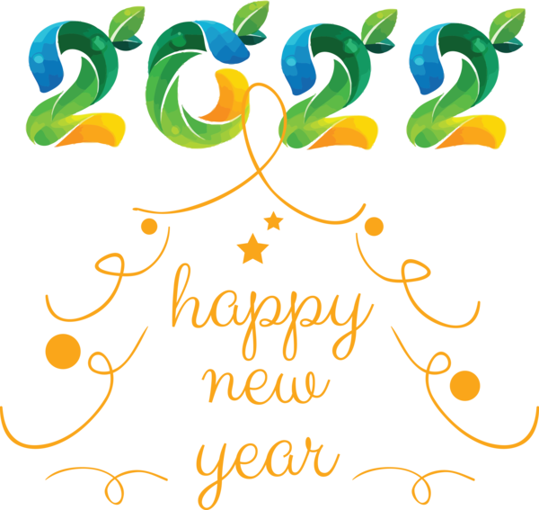 Transparent New Year Yellow Line Design for Happy New Year 2022 for New Year
