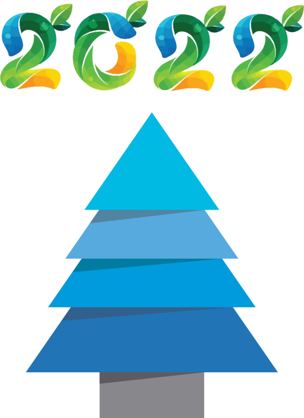 Transparent New Year Christmas Tree Line Triangle for Happy New Year 2022 for New Year