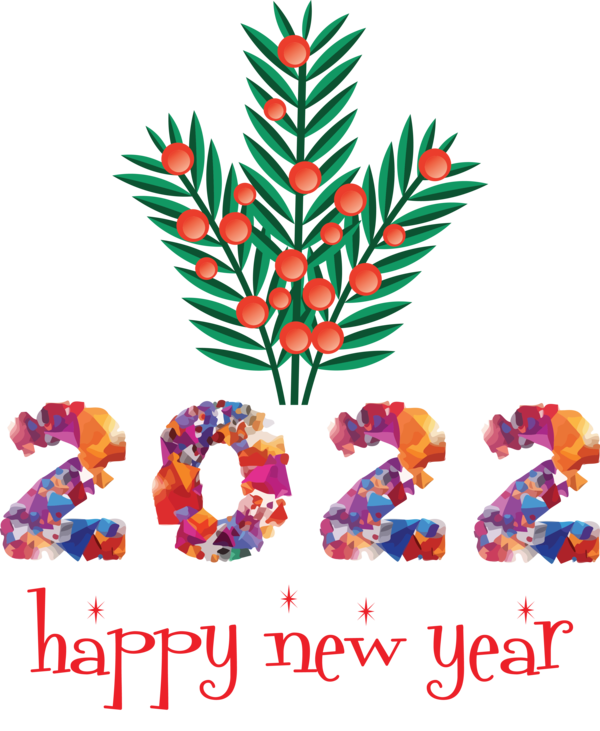 Transparent New Year Leaf Design Meter for Happy New Year 2022 for New Year