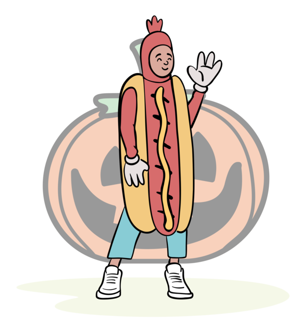 Transparent Halloween Cartoon Joint Character for Happy Halloween for Halloween